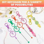 48 Pcs Beadable Keychains Bars bulk - 24 Candy DIY Metal Beaded Keychain Making Kit + 24 Bags Included, Bead Keychain Supplies,Blank Key Chain, Perfect for Women, Men, Mother's Day, Birthday Gift - color: Candy, size: 24