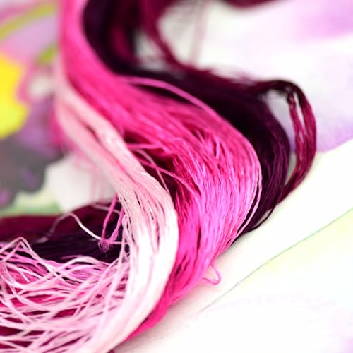 8 Skeins Mulberry Silk Floss Embroidery Thread Floss-Cross Stitch Threads China Silk Woven Jewelry Threads DIY Sewing Kits (14) - color: 14