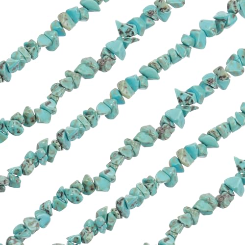 MECCANIXITY 310 Pcs Natural Drilled Turquoise Gemstone Chips Bulk 3mm to 5mm Dia. Irregular Tumbled Crystal Chip Beads for Jewelry Making Craft Supplies (Green Blue) - color: Turquoise, size: 3-5mm