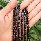 Adabele 15 Inch Natural Gold Sheen Black Obsidian Gemstone 6mm Faceted Flat Round Coin Loose Beads Gem Stone Spacer (61-66pcs) for Jewelry Making GZ13-11 - color: Gold Sheen Obsidian, size: 15 Inch/1 Strand