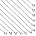 SMYHTGLIF 12 Pcs 20 Inches Small Curb Cuban Necklace Chain for Jewelry Making Silver Stainless Steel Necklace Chain Bulk - color: Silver Curb, size: 20 inches