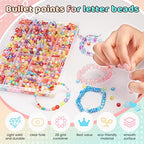 FZIIVQU 1400 Pcs Letter Beads Kit, 28 Styles White Acrylic Alphabet Beads Letter Beads for Jewelry Making wiht Number Beads Heart Beads Friendship Bracelet Kit - color: White Letter & Transparent Colour Base, size: 4*7mm