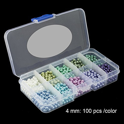 BEADNOVA Satin Pearls Beads for Crafts Tiny Loose Glass Imitation Pearls for Jewelry Making (4mm, 1000pcs, Multi Color) - color: 4mm 1000pcs Mix Lot M02