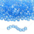 LAIDANLA 1500PCS Acrylic Letter Beads Alphabet White Letters Blue Transparent Round Bead 7×4mm for Jewelry Bracelets Necklaces Key Chains Making - color: R-White Letter Blue Transparent Beads