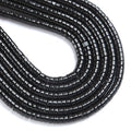 150pcs 2x4mm Natural Black Agates Stone Tube Shape Beads Loose Flat Round Cylinder Flat Spacer Green Stone Beads for Bracelet Earrings Jewelry Making - color: Black agate Stone, size: 2x4mm Tube shape
