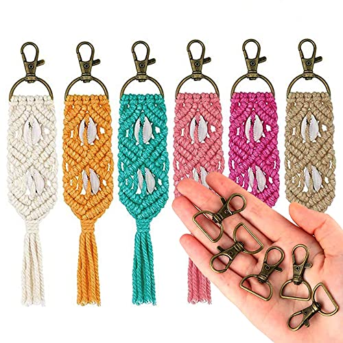 Swivel Snap Hook 35 PCS Antique Brass Lanyard Clips Metal Lobster Claw Clasps Keychain Hook with 3/4 INCH D Ring for Macrame Keychain Swivel Clips for Making Key Fobs - color: Antique Brass