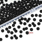 Ecally 300 Pieces Black Matte Onyx Beads Natural Black Agate Round Frosted Onyx Gemstone Loose Beads for Bracelet Necklace Jewelry DIY Making(6 mm) - size: 6mm