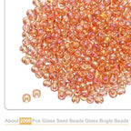 uxcell 2000 Pcs Glass Seed Beads Bulk, 3mm Mini Loose Glass Bugle Beads for DIY Earrings, Necklaces, Bracelets, Jewelry Making, Champagne - color: Champagne, size: 3mm