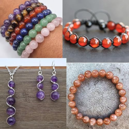 6mm Purple Jade Chalcedony Stone Beads Natural Crystal Gemstone Round Loose Beads for DIY Jewelry Making 15"/Strand - color: Purple Chalcedony Jade, size: 6mm