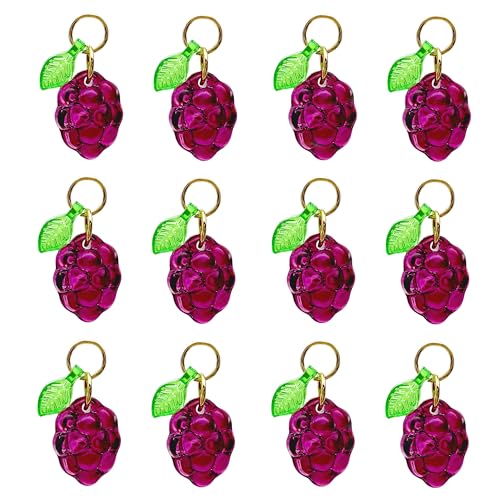 50pcs Glass Pendant Charms - Multicolor Theme Drops for Necklace Craft, Jewelry Making Supplies (Various Styles) - style: Grape