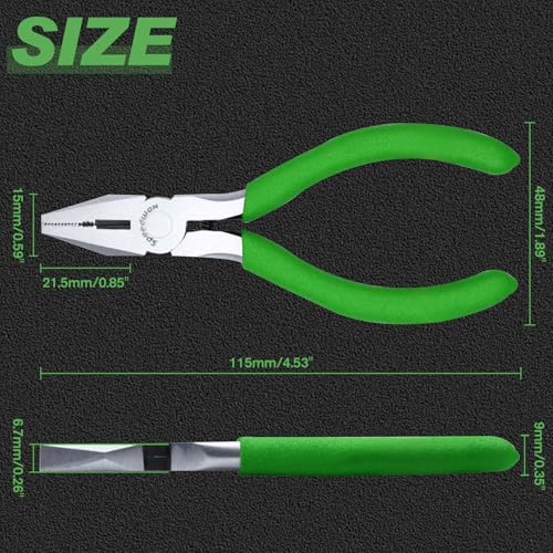SPEEDWOX Mini Lineman's Pliers with Wire Cutter 4-1/2 Inches Multi Use Combination Plier Thin Small Side Cutters Serrated Jaw Micro Linesman Plier Precision Fine Jewelry Making Beading Hobby Craft - style: Lineman's Clamp