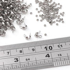 304 Stainless Steel Crimp Beads 2.0mm and End Caps 3.2x6.3mm Set 200pcs for Jewelry DIY Making and Repairing - color: Crimp Beads and End Caps Set, size: 2.0mm and 3.2x6.3mm