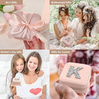 CHMI Personalized Jewelry Box for Women and Girls - Travel Essential and Birthday Gift - Bridesmaid Gift - Initial Pink J - color: Champagne Pink, size: J
