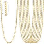 24PCS Gold Necklace Chains for Jewelry Making 2MM 18K Gold Plated Stainless Steel Cable Cross Link Chains Bulk for DIY Necklace - color: gold(2mm/18 inches)