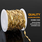 KYUNHOO 4 Meters Long Gold Plated Chain for Jewelry Making Solid Rhombic DIY Jewelry Stainless Steel Bulk Chain on Spool for Crafting Finding Supplies - color: Rhombic Gold
