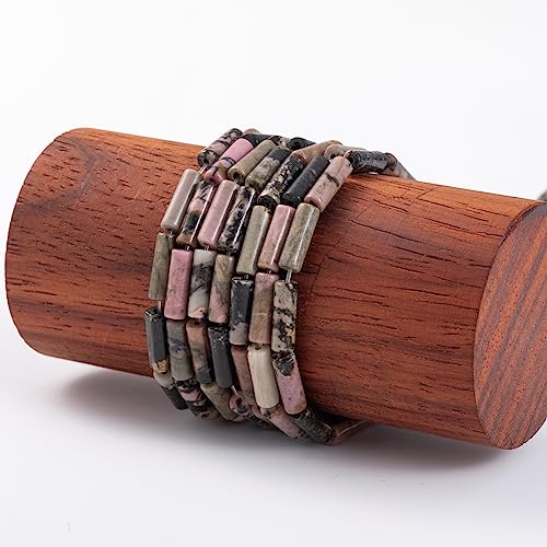 Natural Rhodochrosite Cylinder Tube Beads 4x13mm 38cm/str Loose Semi Gemstone Stone Beads for Making Bracelets Necklace Earrings - color: Rhodochrosite, size: 4x13mm Cylinder