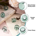 FASHEWELRY 10pcs Handmade Glass Trumpet Flower Beads Colorful Crystal Floral Beads Crystal Trumpet Flower Spacer Bead Bulk for Jewelry Bracelets Earring Craft Making (Aqua) - color: Aqua