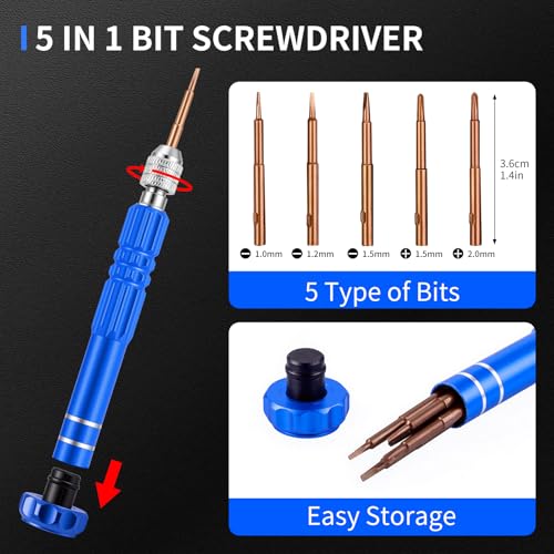XOOL 210 PCS Watch Repair Kits, Including Watch Battery Change Kit, Watch Case Opener, Link Remover, Spring Bar Tools, Screwdrivers, and Portable Carrying Case with Instruction Manual - color: 210pcs BLUE