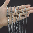 Square Rolo Chain Necklace Stainless Steel Round Box Necklace for Men Women/2mm-7mm/16Inch-36Inch - color: Stainless Steel-Silver, size: 26 Inches, style: 2 mm width