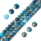 100pcs 8mm Blue Dragon Vein Agate Beads Natural Gemstone Beads Round Loose Beads for Jewelry Making - color: Blue Dragon Vein Agate, size: 8mm