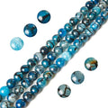 100pcs 6mm Blue Dragon Vein Agate Beads Natural Gemstone Beads Round Loose Beads for Jewelry Making - color: Blue Dragon Vein Agate, size: 6mm