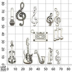 Youdiyla 100g Wholesale Bulk Craft Supplies Instrument Silver Music Notes Charms Pendants for Crafting, Jewelry Findings Making Accessory for DIY Necklace Bracelet Earrings HM099 - color: Style 7