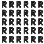 FASHEWELRY 30Pcs Acrylic Letter R Beads with Large Hole Big Plastic Letter Blocks European Beads 3D Letters Chunky Vowel Initial Alphabet Bead for Key Chains Necklace DIY Arts Craft Projects - color: Black, size: R