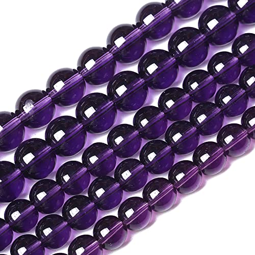 10mm 36pcs Natural Stone Amethyst Purple Glass Beads for Jewelry Making Round Loose Spacer Beads for Jewelry Making DIY Bracelet Necklace Crystal Energy Healing Power Stone (Amethyst Glass, 10mm) - color: Amethyst Glass, size: 10mm