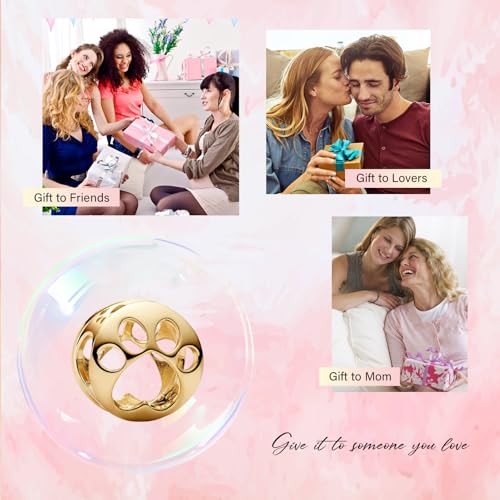 Love Family Friendship Graduation Mothers Nurses Day S925 Bead Pendant Charms for Pandora Bracelets Necklaces, Gifts Women, for Anniversary Birthday Valentines Day Christmas, Silver Gold - style: Paw Print Charm 14K Gold Plated