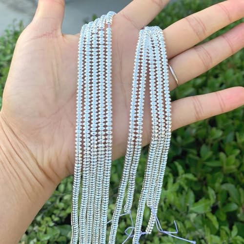 950pcs Adabele Grade A Natural Hematite Silver Plated Healing Gemstone 4mm x 2mm Small Round Rondelle Loose Beads Gem Stone Spacer for DIY Craft Jewelry Making GFC7-2 - color: Silver Plated Hematite, size: 4x2mm (950pcs/5 Strands)