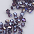 DIY 4mm 1000Pcs Bulk Faceted Bicone Crystal Glass Beads with Container Box Beads for Making Jewelry (Purple) - color: purple