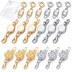 18 Pcs 3 Styles Magnetic Necklace Clasps and Closures, Rose Round Cylindrical Jewelry Magnetic Clasp Connector Locking Magnetic Clasp Bracelet Extender for Jewelry Making (Gold, Silver) - color: Gold Silver