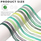 30 Strands 32 Faceted Glass Beads for Jewelry Making 4500pcs 2mm Miny Spacer Bead Round Small Craft Glass Beads for Bracelets Necklaces Earrings (Green Series) - color: Green