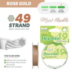 The Beadsmith Flex-Rite Beading Wire - 49-Strand Nylon-Coated Stainless-Steel Wire, 0.014" (0.35 mm) Dia, Rose Gold, 30 ft Spool, Durable Necklace & Bracelet String, for Jewelry Making Supplies - color: Rose Gold, size: .014” Dia - 30 ft