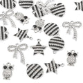 Craftdady Crystal Rhinestone Pendants Butterfly Heart Rhombus Bowknot Earring Charms Alloy Enamel Metal Pendants Light Gold Bracelet Charms for DIY Craft Necklace Jewelry Making - color: Platinum 5 Styles
