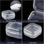 SATINIOR 12 Pack Clear Plastic Beads Storage Containers Box with Hinged Lid for Beads and More (1.38 x 1.38 x 0.71 Inch) - size: 1.38 x 1.38 x 0.71 Inch