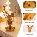 Gold Antler Jewelry Organizer Stand Display Earring Organizer Necklace Holder Stand Rack Jewelry Tower Metal Jewelry Stand Wedding Earring, Necklace Ring Jewelry Tree Home Decoration Gift for Woman - style: Antler