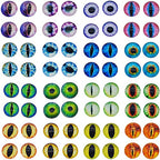 Julie Wang 6MM 100PCS Mixed Dragon Eyes Flatback Glass Cabochon Dome for Artworks Making Craft Jewelry DIY Findings about 0.24inches - size: 6MM-100PCS