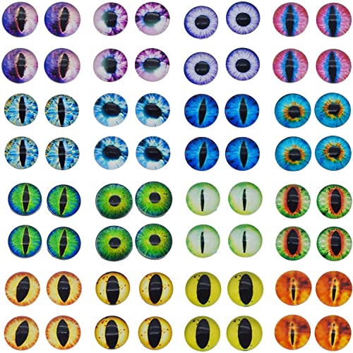 Julie Wang 6MM 100PCS Mixed Dragon Eyes Flatback Glass Cabochon Dome for Artworks Making Craft Jewelry DIY Findings about 0.24inches - size: 6MM-100PCS