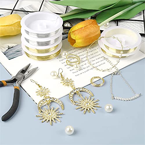 3 Rolls Jewelry Beading Wires, 0.2mm/ 32 Gauge Tarnish Resistant Copper Wires for Jewelry Making Supplies and Craft