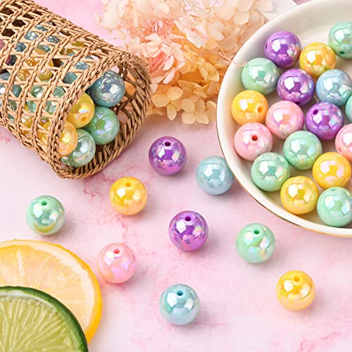 DanLingJewelry 100pcs Random Color Opaque Acrylic Round Beads - Bubble Gum Ball Spacer for DIY Jewelry Making - color: 100pcs - Random Color - 20mm Round - Opaque