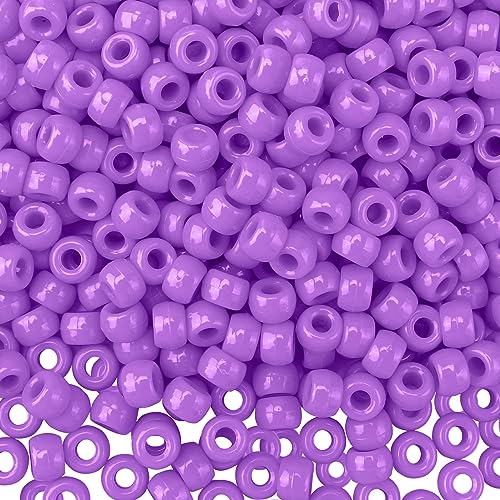 QPIXVB Pony Beads, 1100pcs, Plastic, Small, Barrel Shaped, Purple, for Jewelry Making, Hair Braids, Crafts - color: purple beads