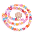 JOE FOREMAN 8mm Dyed Semi Precious Round Mixed Crackle Rock Quartz Gemstone Beads for Jewelry Making Strand 15" - size: 8MM