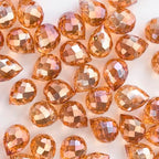 100Pcs Champagne Gold Crystal Glass Beads, 8x10mm Faceted Teardrop Shiny Bulk Beads for Jewelry Making, DIY Crafts - color: Champagne Gold