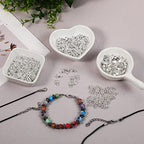 880 Pieces Jewelry Making Accessories Set Include 80 Lobster Clasps 200 Bead Knot Covers 200 Crimp Cover 200 Crimp End Tip and 200 Jump Ring Connectors for DIY Crafts Bracelet Jewelry Supplies, Silver