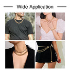Craftdady 2Pcs Flat Chain Strap Gold Metal Purse Handbag Shoulder Body Replacement Strap 39.3" Twisted Curb Link Aluminum Cable Chain for Wallet Clutch Belt Necklace Bracelet - color: Gold, 16.5x13mm
