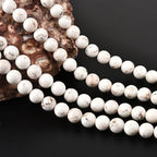 10mm Natural White Turquoise Loose Beads for Jewelry Making Round Semi Precious Gemstone 15 inch(38pcs/Strand) - color: White Turquoise, size: 10mm