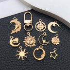 WOCRAFT 60pcs KC Gold Sun Moon Star Charms Bracelet Charms for Jewelry Making Sets DIY Necklace Bracelet Keychain Crafting Charms Kit Craft Supplies (SN836) - color: KC Gold, size: Sun Moon Star Charms