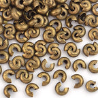 Aylifu 600pcs 3 Sizes Crimp Bead Knot Covers Metal Half Round Open Crimp Beads Covers for DIY Jewelry Making Bead Chain Positioning, Antique Bronze - color: Bronze(0.12/0.15/0.19inch)