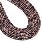 190 Pcs 2x4mm Natural Rhodonite Stone Bead Heishi Disc DIY Beads for Bracelets Jewelry Making Crafts - color: Rhodonite, size: 2x4mm